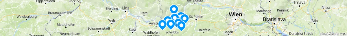 Kartenansicht für Apotheken-Notdienste in der Nähe von Melk (Niederösterreich)